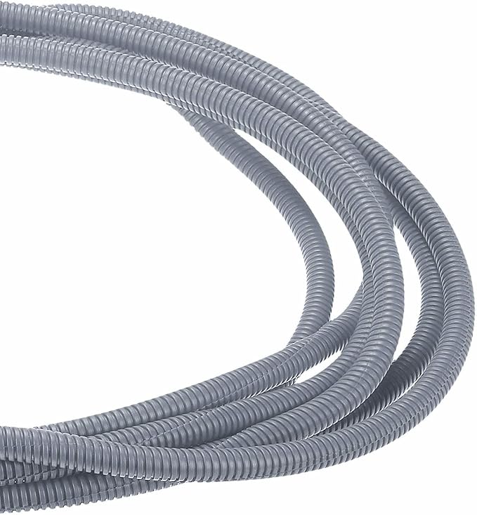 DMiotech 20ft Wire Loom Split Tubing 3/8 Inch(9.5mm) ID, Cord Protectors from Pet Flexible Conduit Cable Management for Office Home Garden, Gray