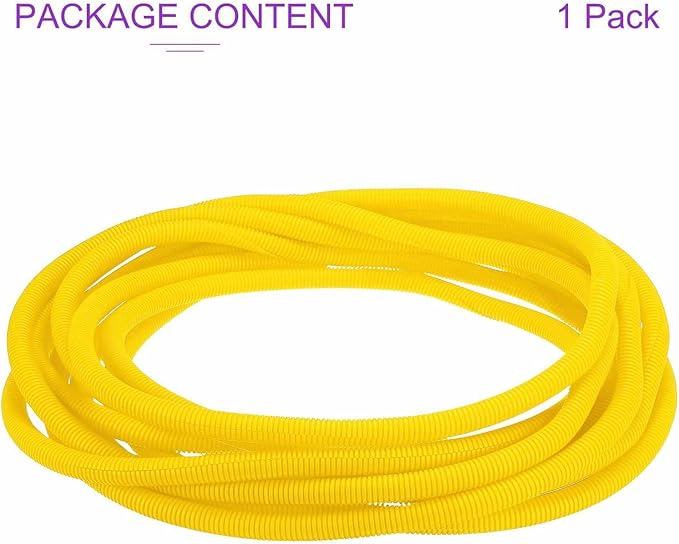 DMiotech 20ft Wire Loom Split Tubing 3/4 Inch(19.1mm) ID, Cord Protectors from Pet Flexible Conduit Cable Management for Office Home Garden, Yellow