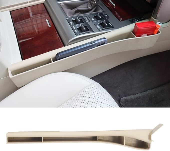 Lallker Suitable for 2010-2021 GX460 Seat Gap Storage Box 400 Central Control Storage Box Modification (2010-2021 Beige-copilot)