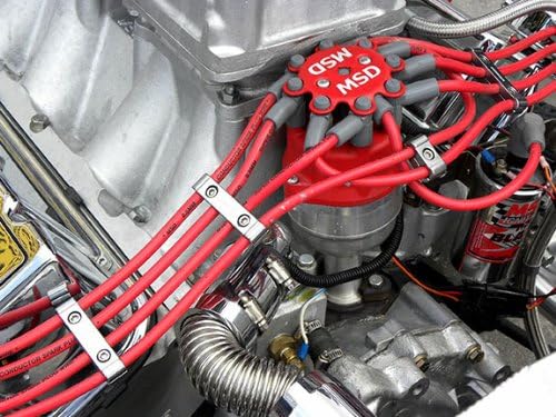 VMS RACING 3pc piece CHROME Billet Aluminum Spark Plug Cables WIRE SEPARATORS Dividers Organizers Holders Kit Set Compatible with V4 V6 V8 Engine 8mm 9mm 10mm wires