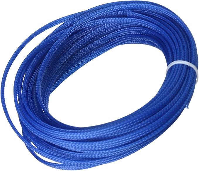 Aicosineg 32.81ft PET Flexible Braided Cable Sleeve 0.16inch Width Wire Loom Sleeving and Organizer Flexible Wire Mesh Sleeve Wrap Protector for TV Audio PC Cords from Pets Chewing Blue