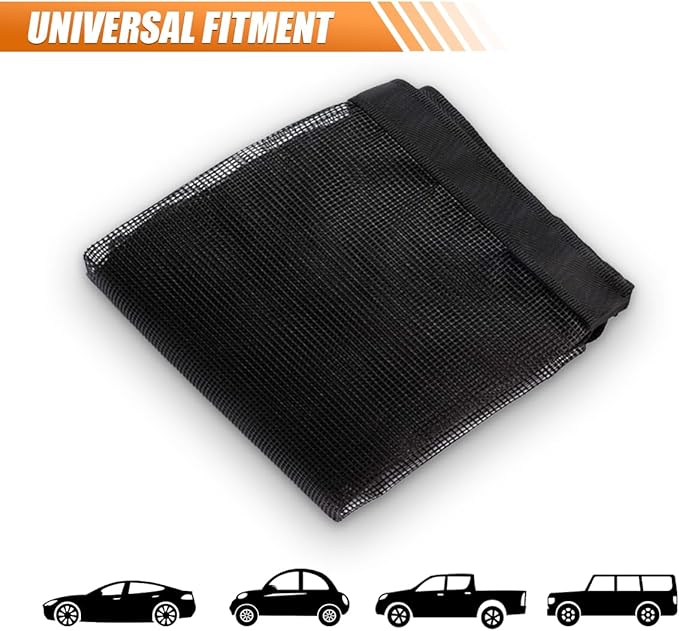 Dog Car Net Barrier, Pet Car Divider Back Seat Barrier Net, Vehicle Divider Mesh Gate on Backseat, Easy to Clean and Install, Adjustable for Universal Car Fit with Stretchy Bungee Cords