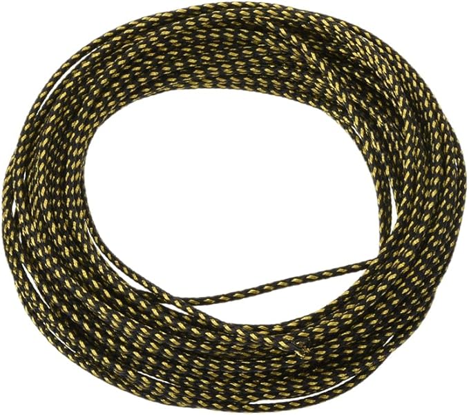 Aicosineg 32.81ft PET Flexible Braided Cable Sleeve 0.12inch Width Wire Loom Sleeving and Organizer Flexible Wire Mesh Sleeve Wrap Protector for TV Audio PC Cords from Pets Chewing Black and Gold