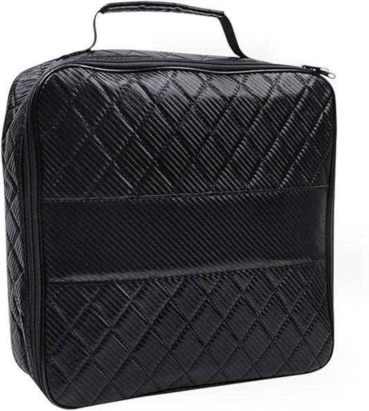 EV Charging Cable Storage Bag for Volvo Multiple PHEV/Electric Models, PU Leather Water-Resistant Reinforced Case, Large Capacity Durable Car Charging Cable Organizer,A Carbon Fiber Texture