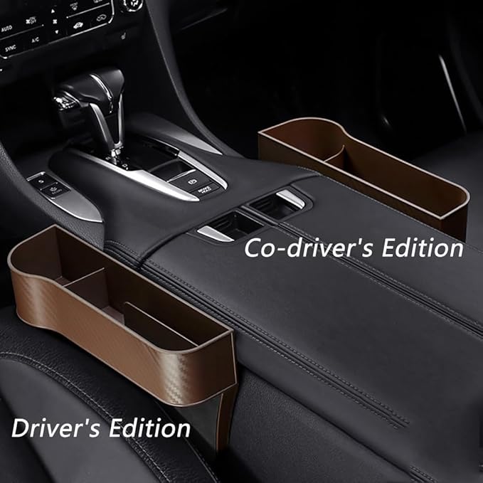 Car Seat Gap Filler Organizer for Toyota Corolla Cross XG10 2021-2025, Between Seat Console Prevents Items from Falling Auto Console Side Storage Box,Brown-Main Driver