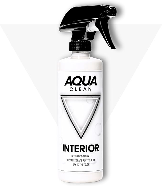 AquaClean INTERIOR Cleaner & Conditioner Spray | Car Truck Boat RV Off-Road | Cleans Conditions Protect Leather Vinyl Plastic Rubber | UV Shield Anti-Static Odor Eliminator Non-Toxic | USA Made | 16oz