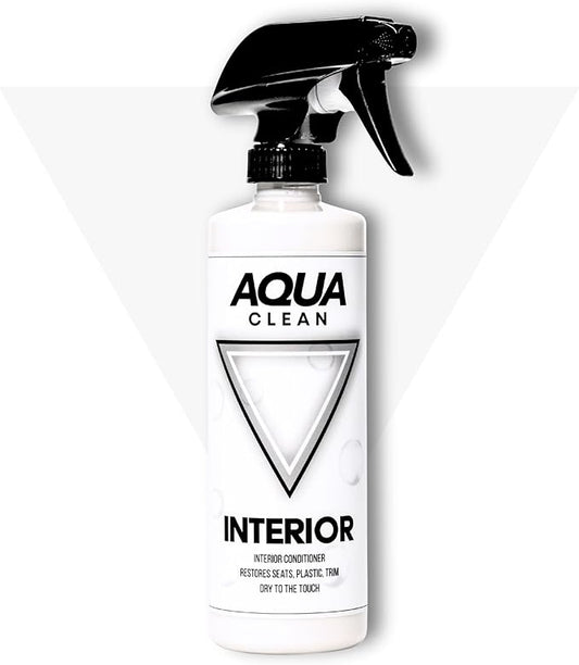 AquaClean INTERIOR Cleaner & Conditioner Spray | Car Truck Boat RV Off-Road | Cleans Conditions Protect Leather Vinyl Plastic Rubber | UV Shield Anti-Static Odor Eliminator Non-Toxic | USA Made | 16oz