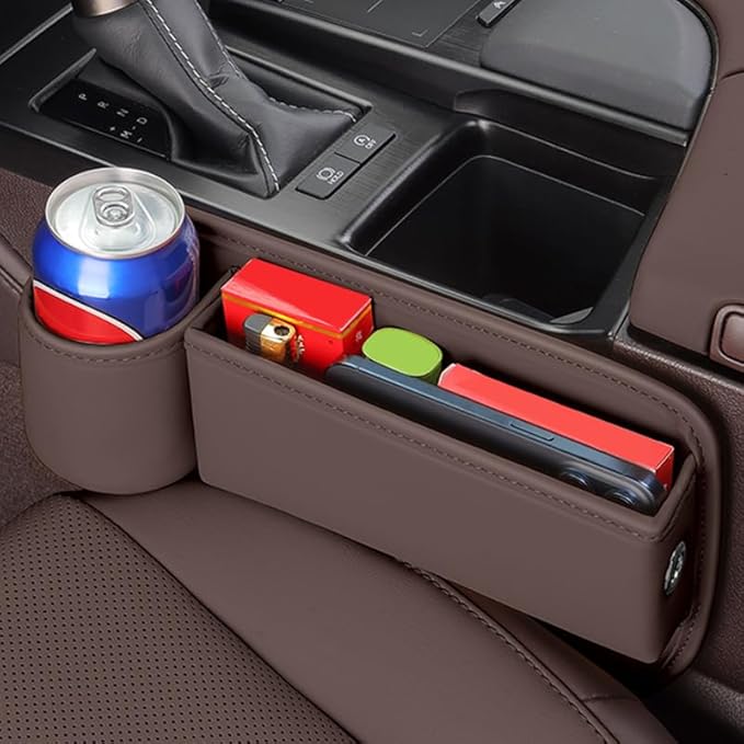 Car Seat Gap Filler Organizer for Honda HR-V HR V HRV III II I 5-door/3-door RU GH 3th 2th 1th 1999-2006 2016-2025, with Cup Holder Adjustable Car Seat Storage Box Leather Material