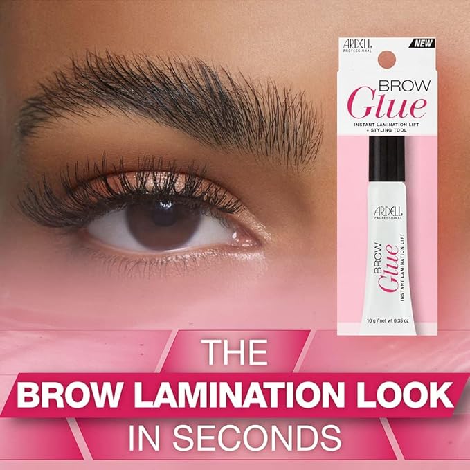 Ardell Brow Glue – Clear Eyebrow Gel for Instant Lamination Lift with Styling Brush, All day Extreme Hold Brow Gel for Fluffy Defined Brows, 0.35 oz