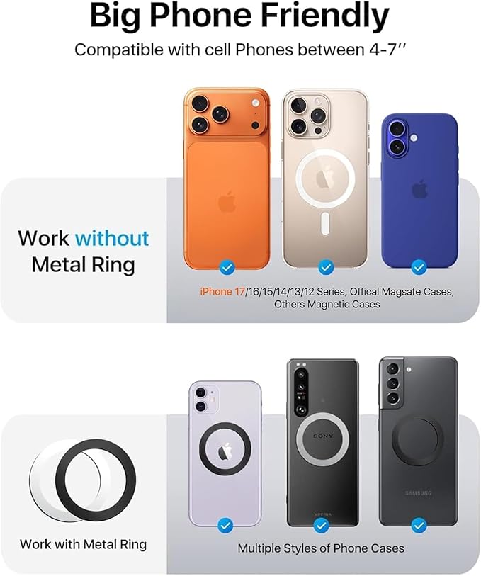 andobil for Magsafe Car Mount [20 Strongest Magnets & Upgraded 3M Adhesive] Dashboard Magnetic Car Phone Holder for iPhone 17 Pro Max 16 15 14 13 12 Cell Phone Holder Car for Samsung Galaxy S26/S25