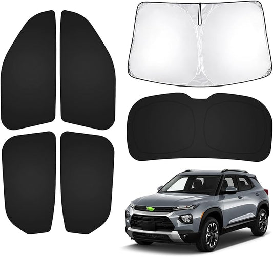 T TGBROS Windshield Sun Shade for Chevrolet Chevy Trailblazer 2021-2024 2025 2026 Car Window Shades Thicken UV Block and Blackout Privacy Foldable Sunshades 6PCS Accessories Keep Cool Sun Visor Covers