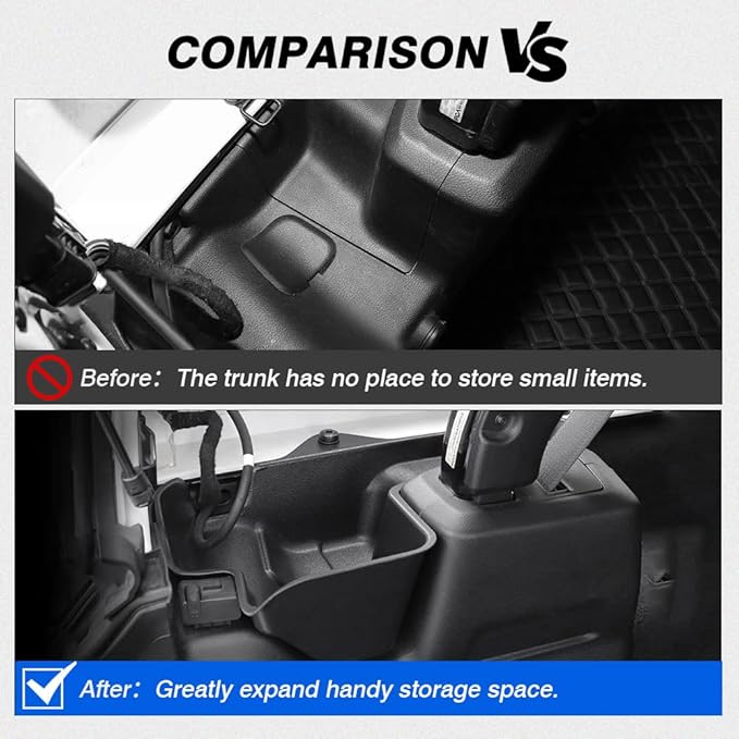 Autorder Trunk Storage Organizer for 2018-2023 Jeep Wrangler JL JLU 2/4 Door Accessories Rear Cargo Side Storage Box Left & Right Side 2PCS