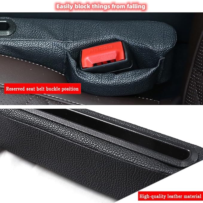 2 Pack Car Seat Gap Filler with Storage Box,Fill the Gap Between Seat and Console,Car Console Gap Filler,Prevent Things from Dropping,Convenient to Storage Keys and Phone(Black)