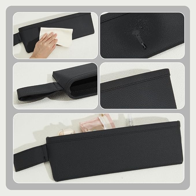 PH PandaHall 2pcs Car Gap Filler Organizer Front Side Pocket Seats Cars Console Side Organizer Leather Seat Gap Storage Box Black Seat Catcher Holders for Holding Phone Key Sunglasses Wallet Cards