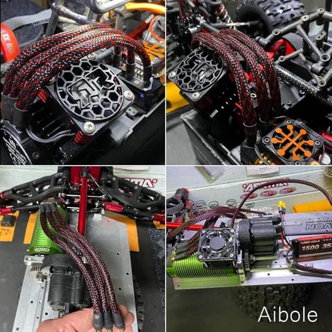 100Ft-1/4inch PET Expandable Braided Wire Sleeving,Wire Loom Cable Sleeve for TV,Computer,Home Theater,Automotive,Home Industrial,Electrical Wires,Chemical,Protect Cat from Chewing Cords,BlackRed