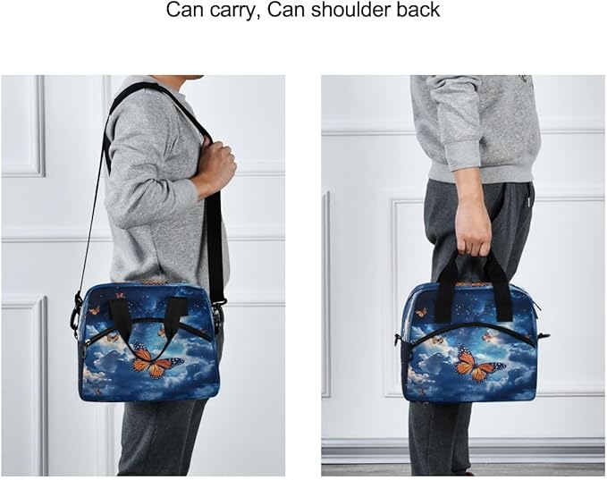 Lunch Bag for Kids Butterfly Sky Cooler Lunch Box Large Capacity Lunch Organizer for Boys Girls