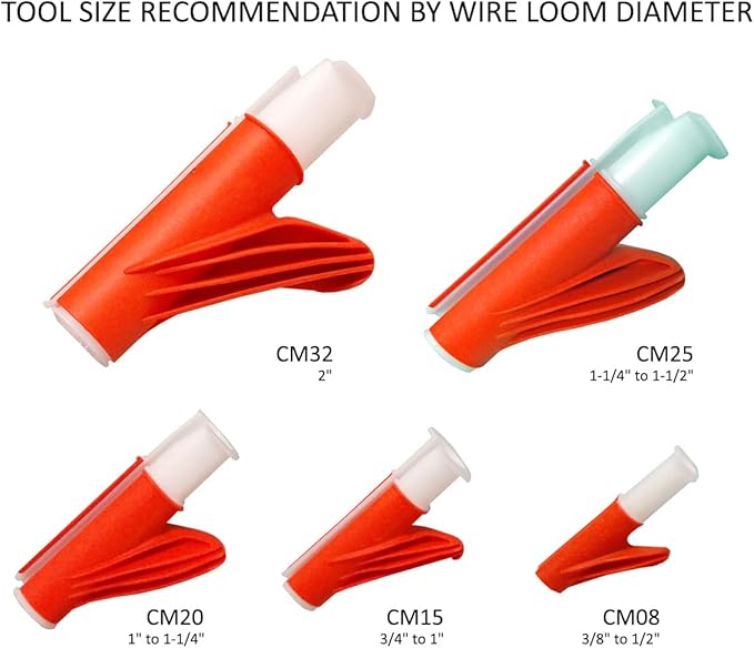 Electriduct Wire Loom Cable InsertionTool for 2" Conduit Sleeving Installation - Model CM32 | 5 Pack