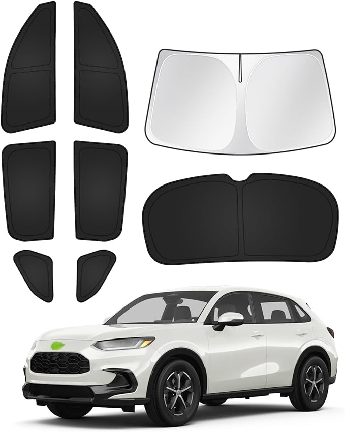 Canvcle Sunshades for Honda HRV 2023-2025 2026 HR-V Accessories Windshield Sun Shade Side Rear Window Shade Cover Sun Visor Shield Privacy Protection Keep Vehicle Cool Black 8PCS