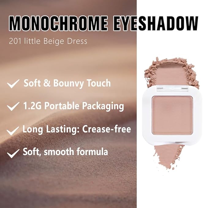 evpct Matte Nude Pink Single Eyeshadow Palette Makeup for Older Women, Dusty Pink Cream Eye shadow Palette Single for Older Women Matte, High Pigment Long Lasting Monochrome Eyeshadow, sombra de ojos
