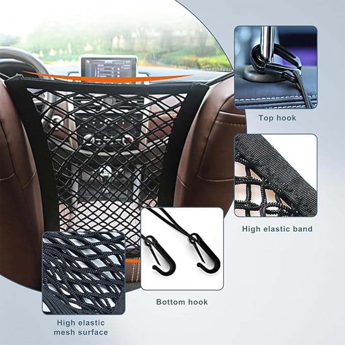 Dog Car Barrier for Toyota RAV4 2024-2025 XA70,Vehicle Pet Barrier Backseat Mesh Dog Car Divider Net,Pet Car Back Seat Barrier Net,Safety Travel Accessories