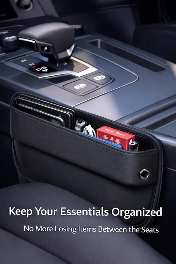 Car Seat Gap Filler Organizer, 2 Pack-Keeps Items from Falling Between Seat&Console, Universal Fit for Cars, SUVs and Trucks