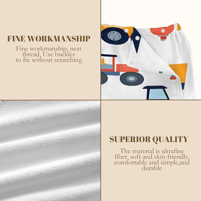 Women's Bath Wrap Cars Pattern Absorbent Shower Spa Body Bath Robe Wraps Bathrobe Towel with Adjustable Closure