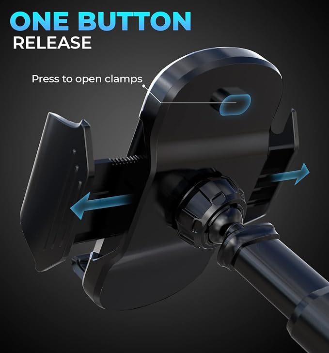 Bestrix 3-in-1 Universal Car Phone Mount Holder - Strong Suction for Dashboard & Windshield + Air Vent Clip - Adjustable Arm for All Smartphones up to 6.9”– Dashboard