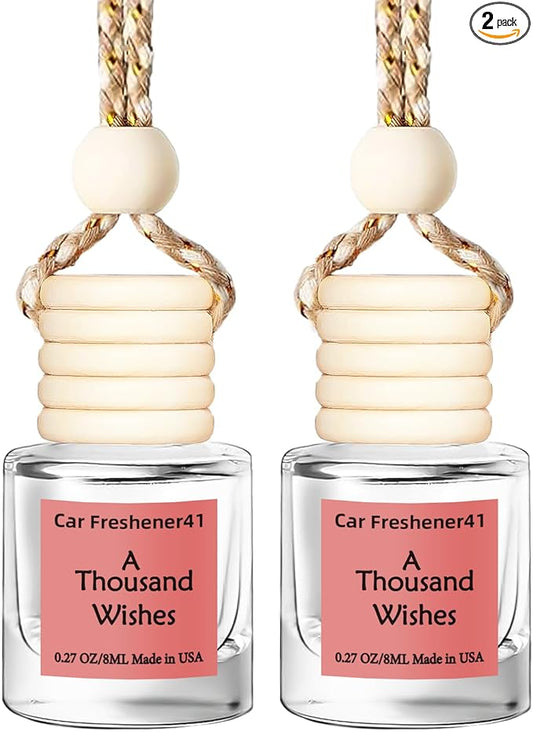 Hanging Car Air Freshener, Long Lasting Essential Oil Diffuser, Non-Toxic New Car Scent, Cute Car Fresheners for Women, 2 Pack Made in USA