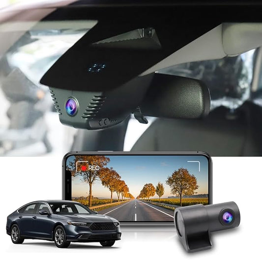 Fitcamx Front 2160P+Rear 1080P Dash Cam for Honda Accord 2023-2025 Hybrid EX LX Sport Touring EX-L (Gen11), OEM Style, Dual HD Video, Loop Recording, WiFi & APP, G-Sensor, Easy to Set, 128GB Card