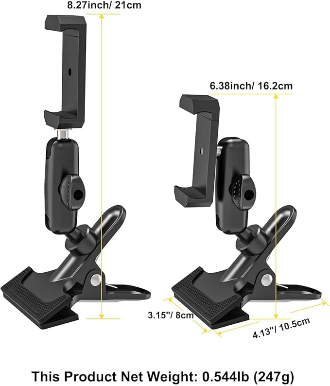 Sun Visor Car Phone Mount, Upgraded Durable All Metal - Cell Phone Holder for Car Visor, 360° Adjustable Steering Wheel Clip for iPhone 16 15 14 13 Pro Max, Glalaxy S A Serie, Z Flip,4-7" Phone