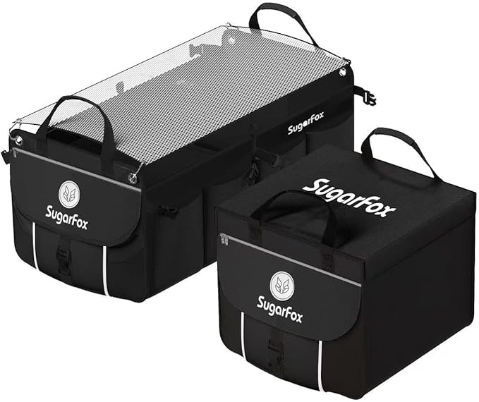 Car Trunk Organizer for SUV - 63L+26L Modular Storage, Heavy-Duty, Foldable Waterproof, Soft & Hard Covers, Non-Slip, Multi-Compartment, All Black M006