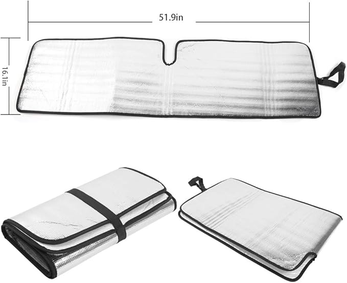 Windshield Sunshade Sun Shade Heat Shield Sun Visor Mat Compatible with Jeep Wrangler Rubicon Sahara TJ JK JKU 2 Door & 4 Door
