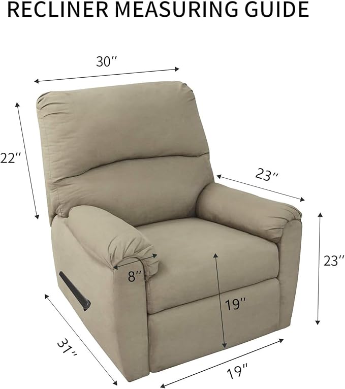 PureFit Reversible Quilted Recliner Sofa Cover, Water Resistant Slipcover Furniture Protector, Washable Couch Cover with Elastic Straps for Kids, Dogs, Pets (Small, Wine/Beige)