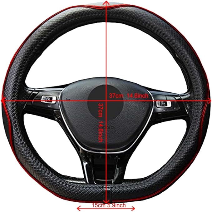 Mayco Bell Flat Bottom Steering Wheel Cover Anti-Slip,Safety,Soft,Breathable,Durable,Full Surround,Comfortable Grip Microfiber Leather (D Shape, Wine Red)