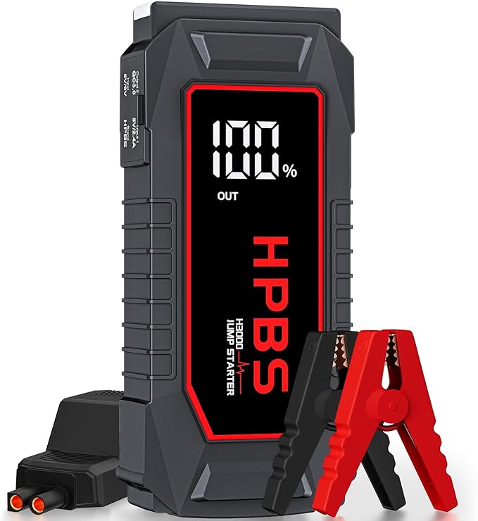 Car Battery Jump Starter, 5500A Peak Jump Starter Battery Pack for Up to All Gas and 10L Diesel Engines, 12V Portable Jump Starter Box with 3.0" LCD Display(Red)