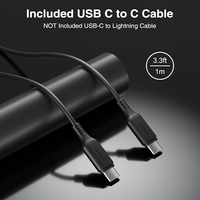 Nekteck USB-C Car Charger, 45W 2-Port USB-C Fast Charger [USB-IF Certified], PD 3.0 & QC 3.0 Output, Compatible with iPhone 17/16 Series, Galaxy S Series, MacBook Pro, and More (3.3ft Cable Included)