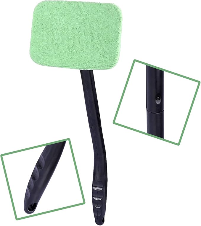 AutoEC Auto Glass Cleaner Wiper Keeps Cars Vehicles Interior Exterior Windshields Windows Clean, Come with 2 Pads Washer Towel and 30ml Spray Bottle, Use Wet or Dry