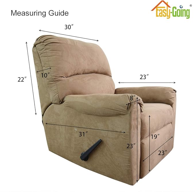 Easy-Going Recliner Chair Slipcover Reversible Sofa Cover Water Resistant Couch Cover Furniture Protector with Elastic Straps for Pets Dog (Recliner 22 inch, Chocolate/Beige)