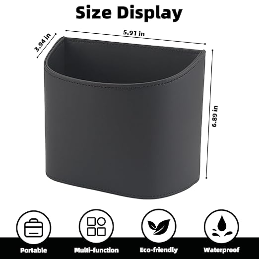 Small Car Trash Can,Cute Leakproof Car Trash Bin,Car Garbage Can Garbage Container Bin Hanging on the Door,Automotive Garbage Cans Organizer for Vehicle Back/Front Seat/Console (Black)