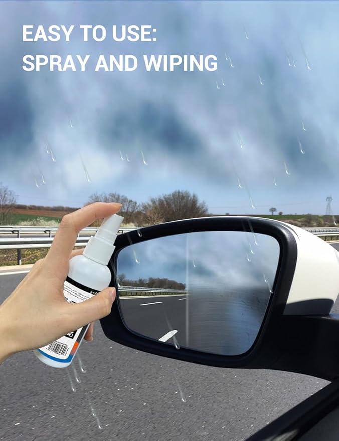 Visbella Oil Film Cleaner Spray, Car Windshield Wiper Fluid Liquid, Clear Vision Auto Windows & Rear-view Mirror, Watermark Spot Remover for Glass Surfaces, Automotive Rain Repellent Tool 3.38FL.OZ.
