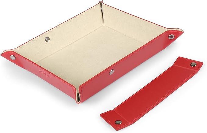 Londo Leather Tray Organizer - Practical Lightweight Water Resistant Computer Table Desk Storage Box for Wallets, Watches, Keys, Coins, Cell Phones and Office Equipment