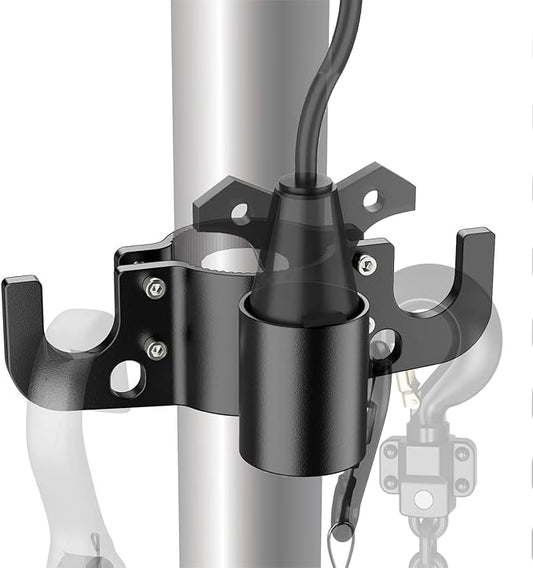 Tiiyee Trailer Chain Holder, Aluminum Trailer Towing Organizer for 7 Way Plug Cable Wire Harness Holder Cover Heavy Duty RV Tongue Jack Accessories for Outside Travel Camper