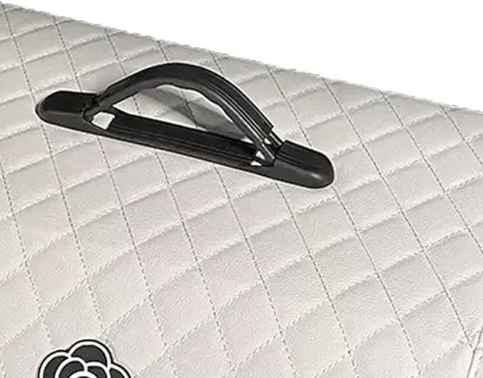Tissting Car Storage Box PU Leather Trunk Suv Organizer with Lid, White 39x31x29cm Garage Cargo Organizer for Camping Picnic Shopping