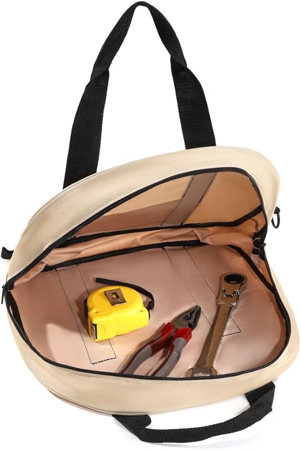 YELAIYEHAO Cable Bag - Jumper Cable Bag - Storage & Organizer for Cables, Cords, and Hoses (Beige, 15.7 X 15.3X 4.3INCH)