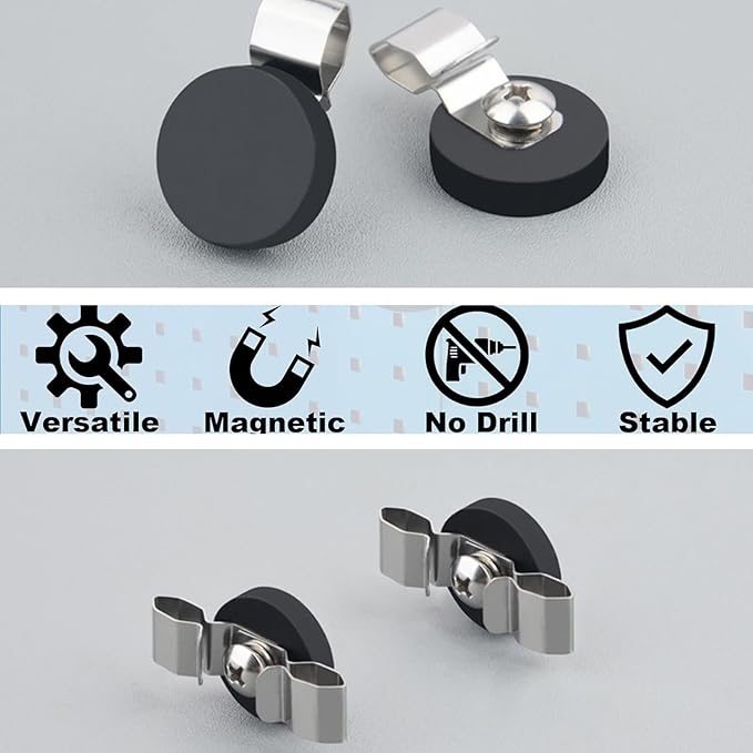 Heavy Duty Magnetic Cable Clips Anti-Slip Cable Clips Strong Magnet Cord Holder Magnetic Wire Clamps for Hanging Cables, Wire Holders for RV, Car, Workshop, Cabinet, Computer 6 PCS