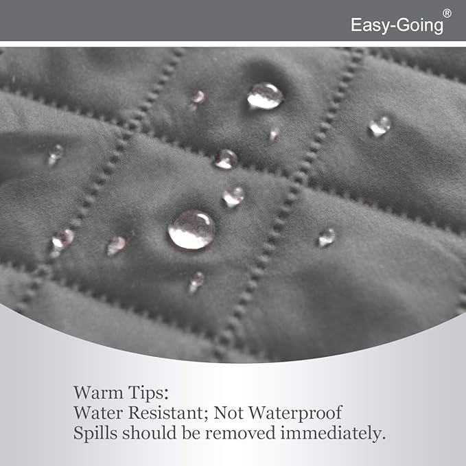 Easy-Going Reversible Oversized Couch Cover for 3 Cushion Couch Sofa Cover for Dogs Water Resistant Furniture Cover (Oversized Sofa, Gray/Light Gray)