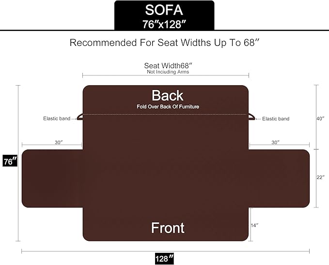 U-NICE HOME Reversible Sofa Cover Couch Cover for Dogs with Elastic Straps Water Resistant Furniture Protector for Pets Couch Cover for 3 Cushion Couch (Sofa, Huntergreen/Sage)
