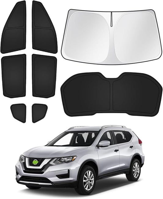 Canvcle Sunshades for 2014-2020 Nissan Rogue (Not for Rogue Sport) Accessories Windshield Sun Shade Side Rear Window Shade Cover Sun Visor Shield Privacy Protection Keep Vehicle Cool Black 8PCS