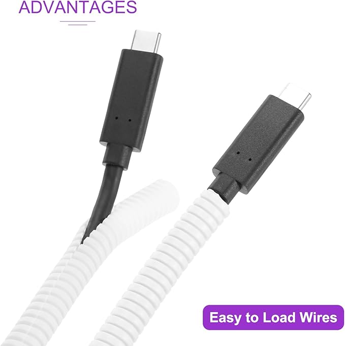 DMiotech 25ft Wire Loom Split Tubing 1 Inch(25.5 Mm) ID, Cord Protectors from Pet Flexible Conduit Cable Management for Office, Home, Garden, White