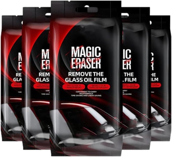 Car Glass Film Magic Cleaning Sponge, Non-Scratch Windshield Oil Film Remover Brush, Car Windshield Cleaner Tool, Anti-Rain Fog for Clear Vision Driving